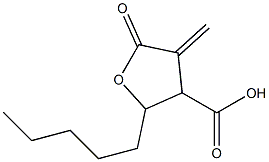 (3-Methylene-2-oxo-5-pentyltetrahydrofuran)-4-carboxylic acid Struktur