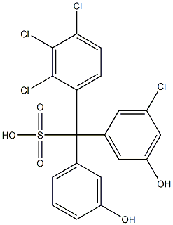 (3-Chloro-5-hydroxyphenyl)(2,3,4-trichlorophenyl)(3-hydroxyphenyl)methanesulfonic acid Struktur