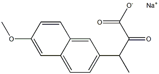 3-(6-Methoxy-2-naphtyl)-3-methyl-2-oxopropionic acid sodium salt Struktur