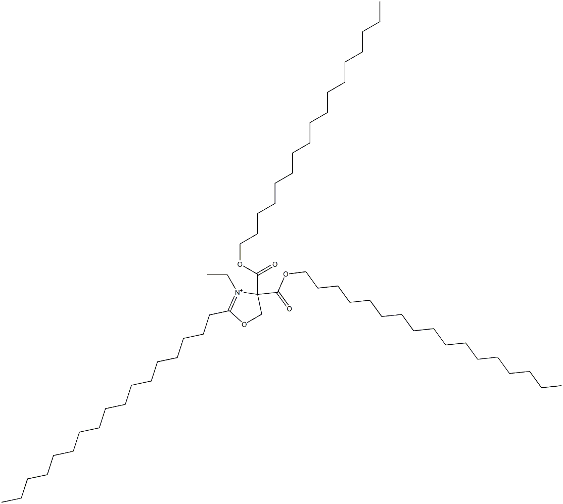 3-Ethyl-2-heptadecyl-4,4-bis[(heptadecyloxy)carbonyl]-4,5-dihydrooxazolium Struktur