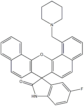 5'-Fluoro-1-(piperidinomethyl)spiro[7H-dibenzo[c,h]xanthene-7,3'-[3H]indol]-2'(1'H)-one Struktur