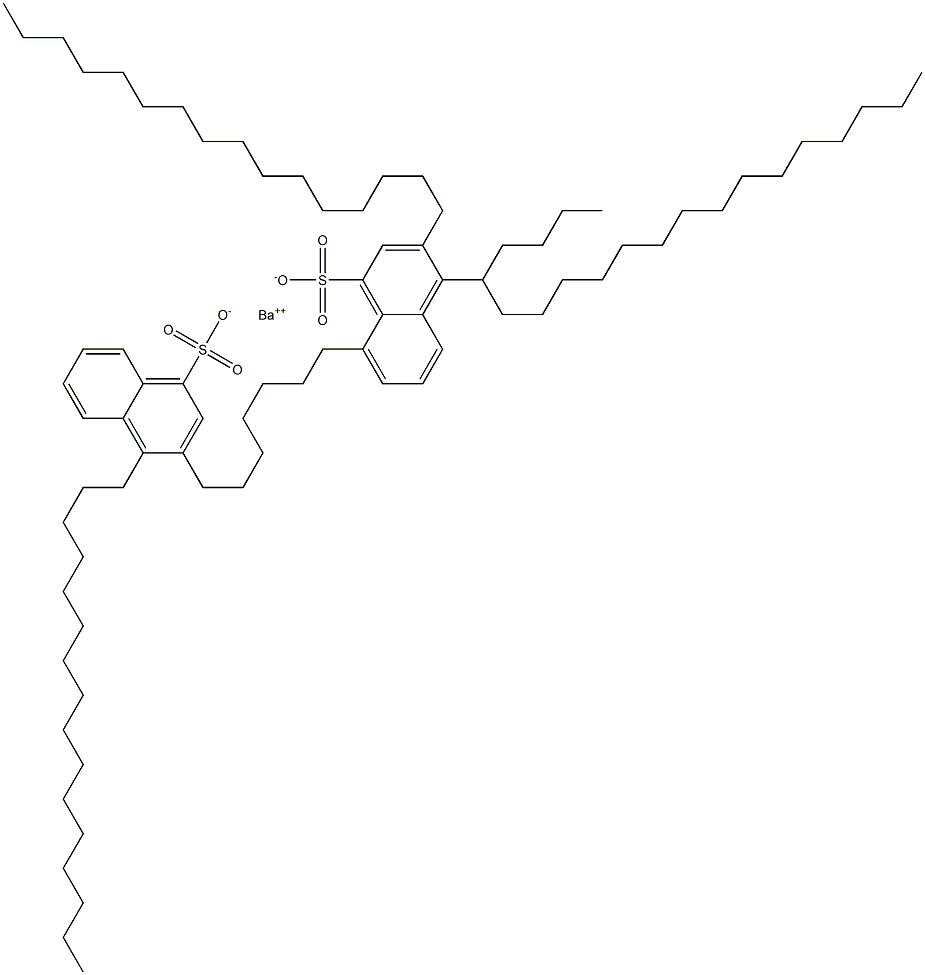 Bis(3,4-dihexadecyl-1-naphthalenesulfonic acid)barium salt Struktur