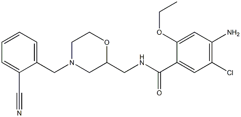 4-Amino-5-chloro-2-ethoxy-N-[[4-(2-cyanobenzyl)-2-morpholinyl]methyl]benzamide Struktur