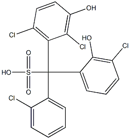 (2-Chlorophenyl)(3-chloro-2-hydroxyphenyl)(2,6-dichloro-3-hydroxyphenyl)methanesulfonic acid Struktur