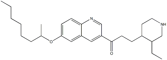 3-(3-Ethyl-4-piperidinyl)-1-[6-[(1-methylheptyl)oxy]-3-quinolinyl]-1-propanone Struktur