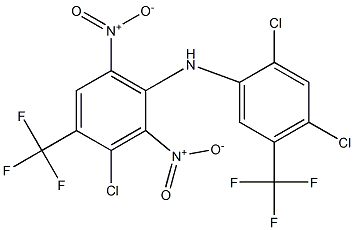 3-Chloro-4-trifluoromethyl-2,6-dinitro-N-[2,4-dichloro-5-trifluoromethylphenyl]benzenamine Struktur