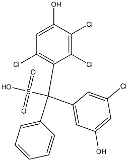 (3-Chloro-5-hydroxyphenyl)(2,3,6-trichloro-4-hydroxyphenyl)phenylmethanesulfonic acid Struktur