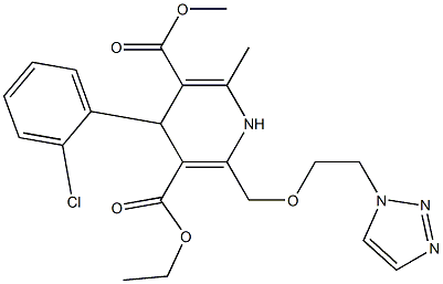 4-(2-Chlorophenyl)-1,4-dihydro-2-[2-(1H-1,2,3-triazol-1-yl)ethoxymethyl]-6-methylpyridine-3,5-dicarboxylic acid 3-ethyl 5-methyl ester Struktur