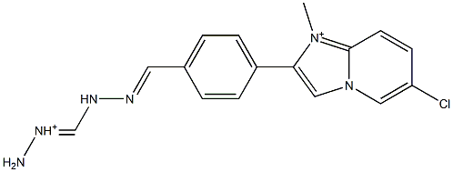 6-Chloro-1-methyl-2-[4-[2-(aminoiminiomethyl)hydrazonomethyl]phenyl]imidazo[1,2-a]pyridin-1-ium Struktur