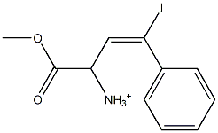 (E)-1-Methoxycarbonyl-3-iodo-3-phenyl-2-propen-1-aminium Struktur