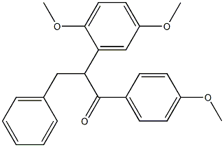 1-(4-Methoxyphenyl)-2-(2,5-dimethoxyphenyl)-3-phenyl-1-propanone Struktur