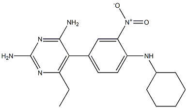 2,4-Diamino-6-ethyl-5-(3-nitro-4-(cyclohexylamino)phenyl)pyrimidine Struktur