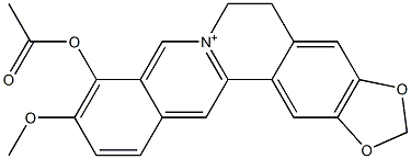 5,6-Dihydro-9-acetyloxy-10-methoxybenzo[g]-1,3-benzodioxolo[5,6-a]quinolizinium Struktur