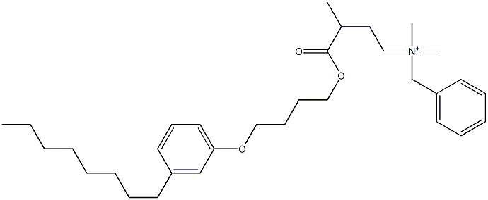 N,N-Dimethyl-N-benzyl-N-[3-[[4-(3-octylphenyloxy)butyl]oxycarbonyl]butyl]aminium Struktur