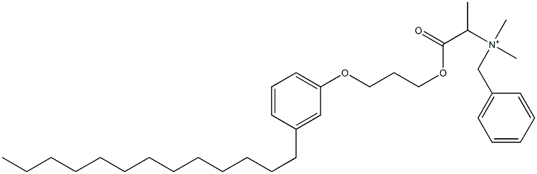 N,N-Dimethyl-N-benzyl-N-[1-[[3-(3-tridecylphenyloxy)propyl]oxycarbonyl]ethyl]aminium Struktur