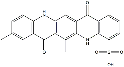 5,7,12,14-Tetrahydro-6,9-dimethyl-7,14-dioxoquino[2,3-b]acridine-4-sulfonic acid Struktur