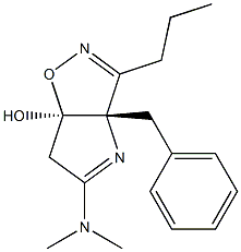 (3aS,6aR)-6,6a-Dihydro-3-propyl-3a-benzyl-5-(dimethylamino)-3aH-1-oxa-2,4-diazapentalen-6a-ol Struktur