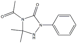 1-(Phenyl)-3,3-dimethyl-4-acetyl-1,2,4-triazolidin-5-one Struktur