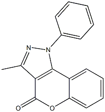 1-Phenyl-3-methyl[1]benzopyrano[4,3-c]pyrazole-4(1H)-one Struktur