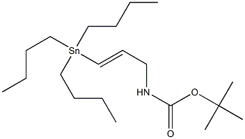 (2E)-N-(tert-Butyloxycarbonyl)-3-(tributylstannyl)-2-propene-1-amine Struktur