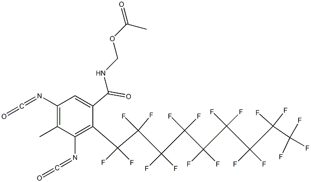 N-(Acetyloxymethyl)-2-(nonadecafluorononyl)-3,5-diisocyanato-4-methylbenzamide Struktur