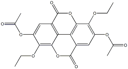 2,7-Diacetoxy-3,8-diethoxy[1]benzopyrano[5,4,3-cde][1]benzopyran-5,10-dione Struktur