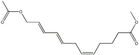 (5Z,8E,10E)-12-Acetoxy-5,8,10-dodecatrienoic acid methyl ester Struktur