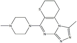 8,9-Dihydro-1-methyl-5-(4-methylpiperazin-1-yl)-7H-thiopyrano[2,3-e][1,2,4]triazolo[4,3-a]pyrimidine Struktur