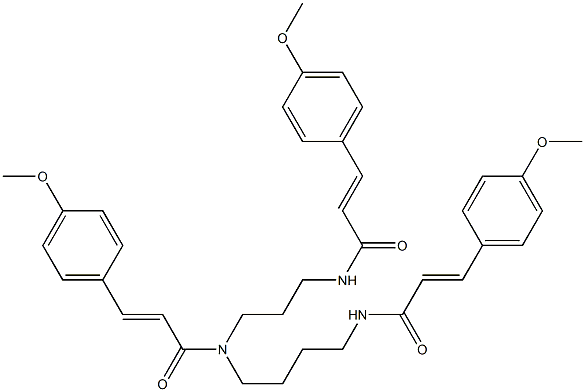 N-[4-[[3-[(4-Methoxy-trans-cinnamoyl)amino]propyl](4-methoxy-trans-cinnamoyl)amino]butyl]-4-methoxycinnamic acid amide Struktur