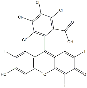 2-[2,4,5,7-Tetraiodo-3-oxo-6-hydroxy-3H-xanthene-9-yl]-3,4,5,6-tetrachlorobenzoic acid Struktur