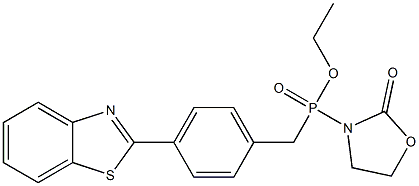 [4-(2-Benzothiazolyl)benzyl](2-oxo-3-oxazolidinyl)phosphinic acid ethyl ester Struktur