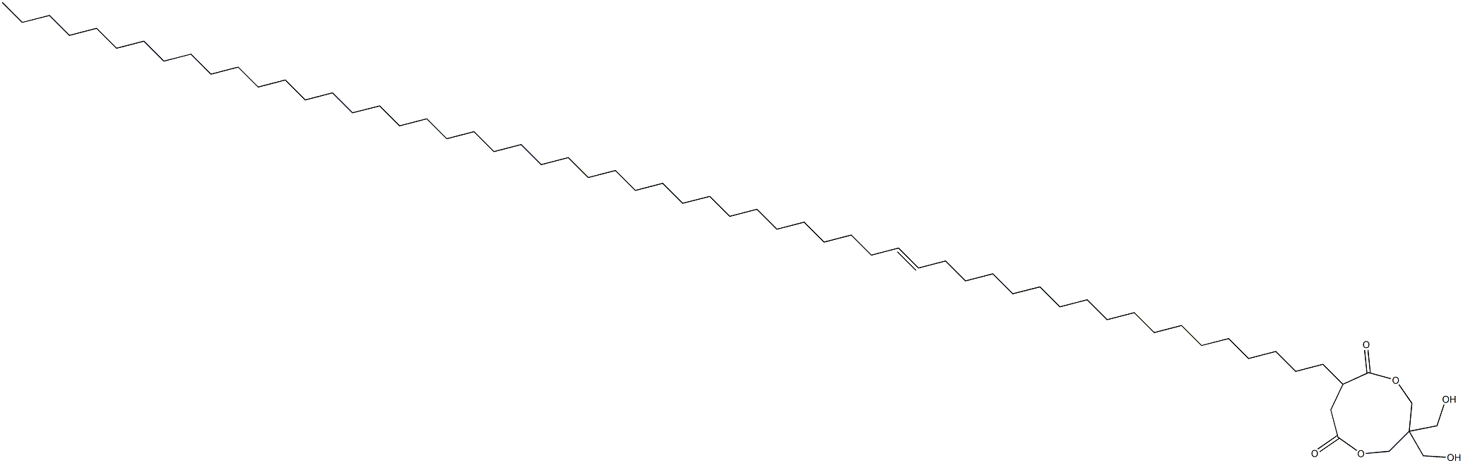 3,3-Bis(hydroxymethyl)-8-(18-heptapentacontenyl)-1,5-dioxacyclononane-6,9-dione Struktur