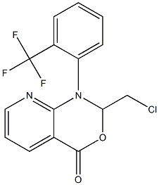 1-[2-(Trifluoromethyl)phenyl]-2-chloromethyl-2H-pyrido[2,3-d][1,3]oxazin-4(1H)-one Struktur