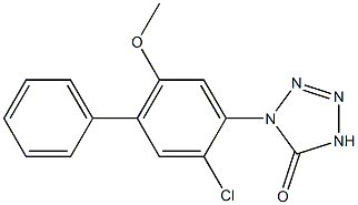 1-(2-Chloro-4-phenyl-5-methoxyphenyl)-1H-tetrazol-5(4H)-one Struktur