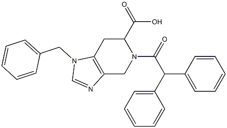 1-Benzyl-4,5,6,7-tetrahydro-5-diphenylacetyl-1H-imidazo[4,5-c]pyridine-6-carboxylic acid Struktur