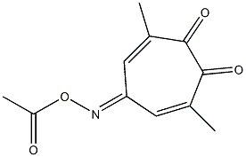 5-Acetoxyimino-3,7-dimethylcyclohepta-3,6-diene-1,2-dione Struktur