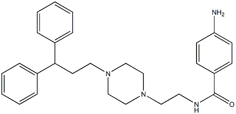 4-Amino-N-[2-[4-(3,3-diphenylpropyl)-1-piperazinyl]ethyl]benzamide Struktur