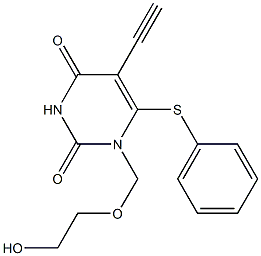 1-(2-Hydroxyethoxymethyl)-6-phenylthio-5-ethynyluracil Struktur