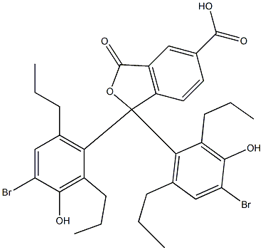 1,1-Bis(4-bromo-3-hydroxy-2,6-dipropylphenyl)-1,3-dihydro-3-oxoisobenzofuran-5-carboxylic acid Struktur