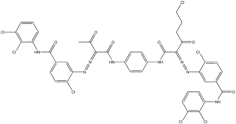 3,3'-[2-(2-Chloroethyl)-1,4-phenylenebis[iminocarbonyl(acetylmethylene)azo]]bis[N-(2,3-dichlorophenyl)-4-chlorobenzamide] Struktur