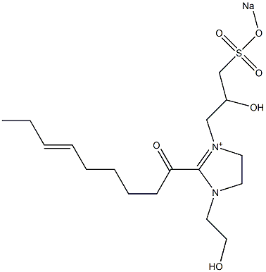 1-(2-Hydroxyethyl)-3-[2-hydroxy-3-(sodiooxysulfonyl)propyl]-2-(6-nonenoyl)-2-imidazoline-3-ium Struktur