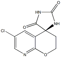 [4S]-6-Chloro-2,3-dihydrospiro[4H-pyrano[2,3-b]pyridine-4,4'-imidazolidine]-2',5'-dione Struktur