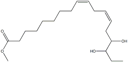 (9Z,12Z)-15,16-Dihydroxy-9,12-octadecadienoic acid methyl ester Struktur