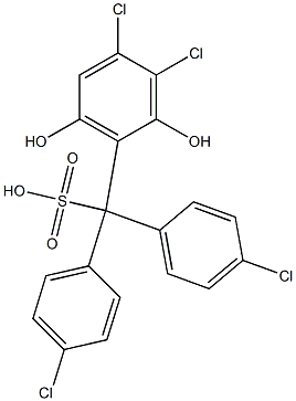 (3,4-Dichloro-2,6-dihydroxyphenyl)bis(4-chlorophenyl)methanesulfonic acid Struktur