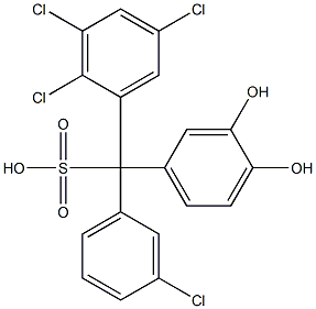 (3-Chlorophenyl)(2,3,5-trichlorophenyl)(3,4-dihydroxyphenyl)methanesulfonic acid Struktur