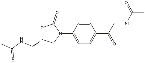 (5S)-5-Acetylaminomethyl-3-[4-acetylaminoacetylphenyl]oxazolidin-2-one Struktur