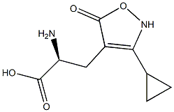 (S)-3-[(3-Cyclopropyl-2,5-dihydro-5-oxoisoxazol)-4-yl]-2-aminopropanoic acid Struktur