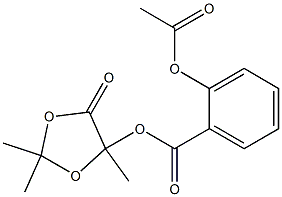 2-Acetoxybenzoic acid 2,2,5-trimethyl-4-oxo-1,3-dioxolan-5-yl ester Struktur