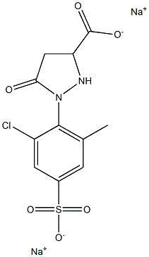 1-(2-Chloro-6-methyl-4-sulfophenyl)-5-oxo-3-pyrazolidinecarboxylic acid disodium salt Struktur