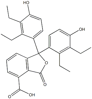 1,1-Bis(2,3-diethyl-4-hydroxyphenyl)-1,3-dihydro-3-oxoisobenzofuran-4-carboxylic acid Struktur